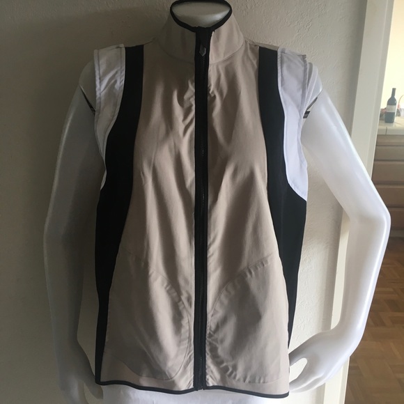REED REED KRAKOFF Beige, Black & White Zip up Vest - Picture 2 of 8